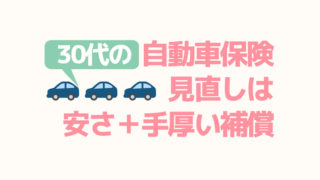 30代からの自動車保険の見直し